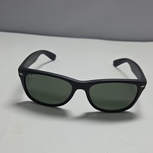 Ray-Ban Matte Black Sunglasses with Green RB2132 Lenses